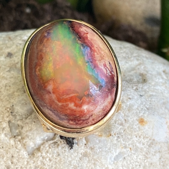 Rare vintage Mexican opal omega slide pendant - Picture 4 of 9